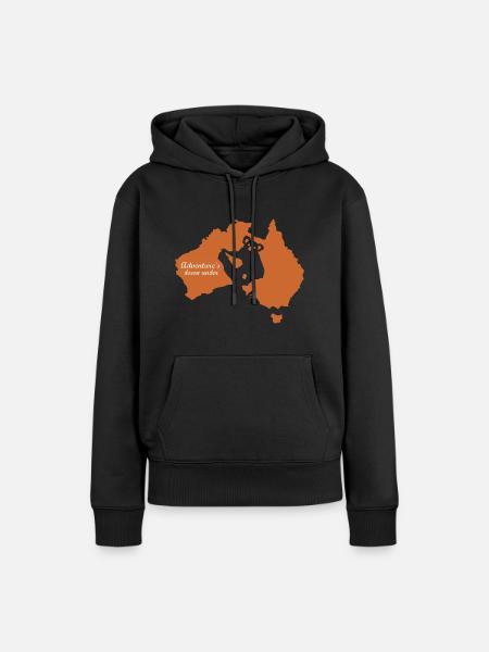 Adventures down under - Frauen Premium Bio Hoodie - Schwarz