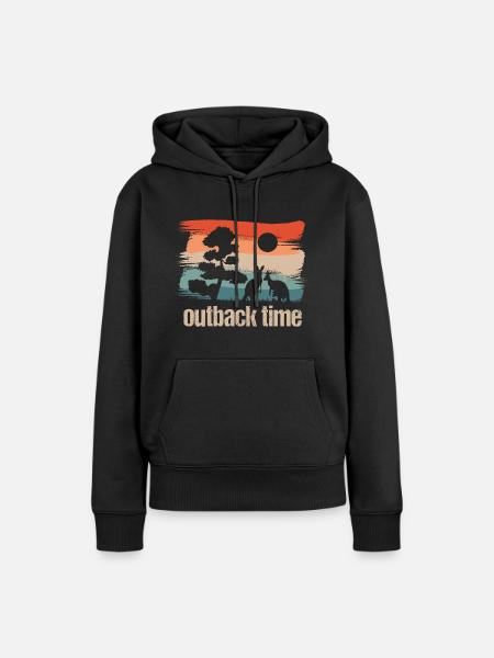 outback time - Frauen Premium Bio Hoodie - Schwarz