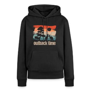 Outback Time Style rétro - Sweat à capuche Premium bio Femme - noir - Devant - Julia (174cm)