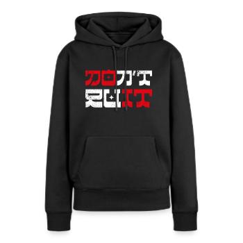 Don't Quit Do it - Frauen Premium Bio Hoodie - Schwarz - Vorne - Julia (174cm)