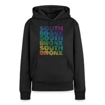 Sud du Bronx - Sweat à capuche Premium bio Femme - noir - Devant - Julia (174cm)