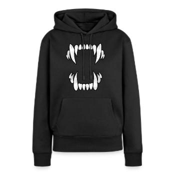 Unheimliche Wolfszähne - Frauen Premium Bio Hoodie - Schwarz - Vorne - Julia (174cm)