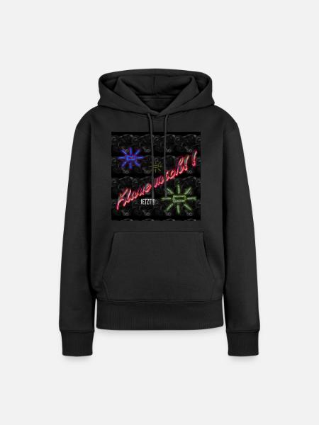 KLAUE MICH!! JETZT!!! - Frauen Premium Bio Hoodie - Schwarz