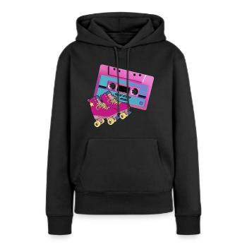 ROLLIN' AVEC MES HOMIES - Sweat à capuche Premium bio Femme - noir - Devant - Julia (174cm)