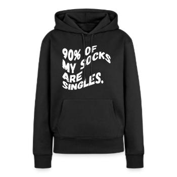 Chaussettes simples - Sweat à capuche Premium bio Femme - noir - Devant - Julia (174cm)