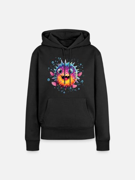 Puffer Fish - Frauen Premium Bio Hoodie - Schwarz