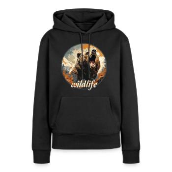 Style rétro de la faune - Sweat à capuche Premium bio Femme - noir - Devant - Julia (174cm)