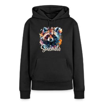Soulmate - Frauen Premium Bio Hoodie - Schwarz - Vorne - Julia (174cm)