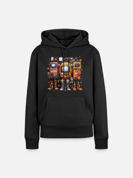 funny computer - Frauen Premium Bio Hoodie - Schwarz