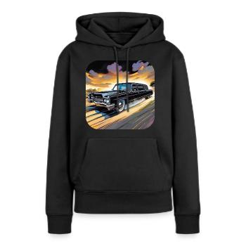 Cooler Oldtimer Leichenwagen - Frauen Premium Bio Hoodie - Schwarz - Vorne - Julia (174cm)