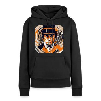 Cool Steampunk Design - Sweat à capuche Premium bio Femme - noir - Devant - Julia (174cm)