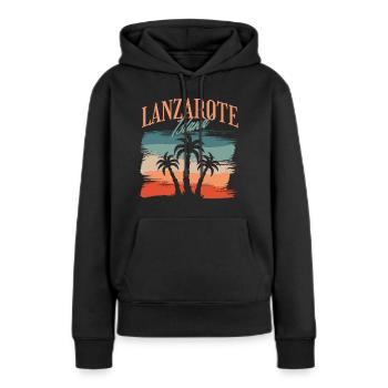 Île de Lanzarote Îles Canaries - Sweat à capuche Premium bio Femme - noir - Devant - Julia (174cm)