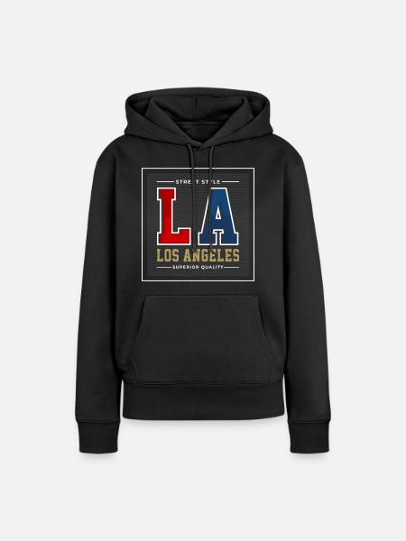 Los Angeles - Frauen Premium Bio Hoodie - Schwarz