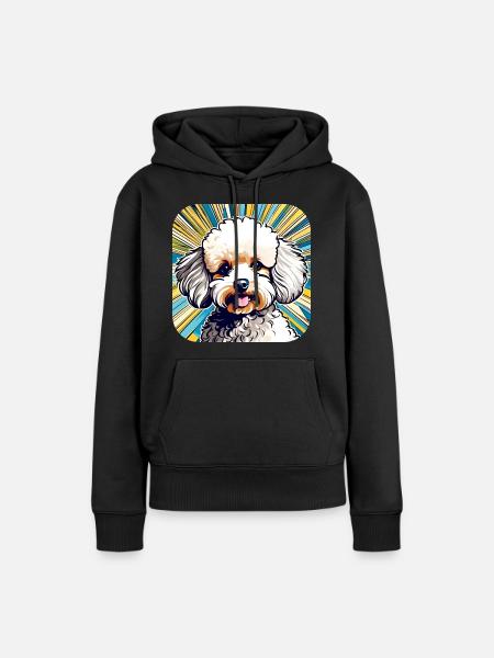 Niedlicher Zwergpudel II - Frauen Premium Bio Hoodie - Schwarz