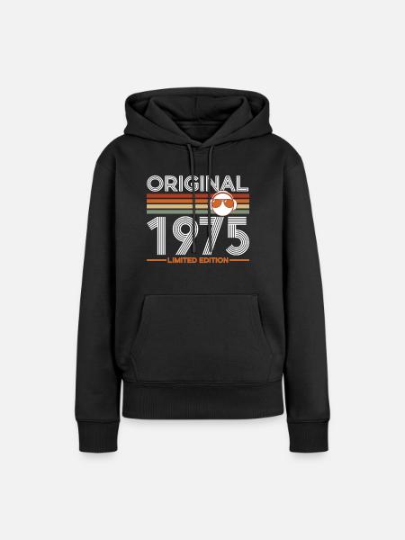 1975 - Sweat à capuche Premium bio Femme - noir