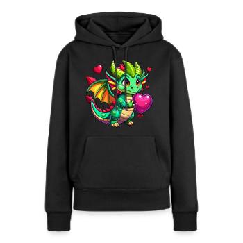 Farbenfroher Drache - Frauen Premium Bio Hoodie - Schwarz - Vorne - Julia (174cm)