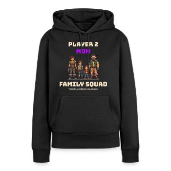 Family Squad Player 2 Mom - Frauen Premium Bio Hoodie - Schwarz - Vorne - Julia (174cm)