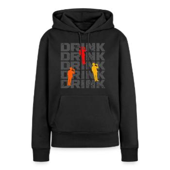 Drink Party Fête des pères Fêtes - Sweat à capuche Premium bio Femme - noir - Devant - Julia (174cm)