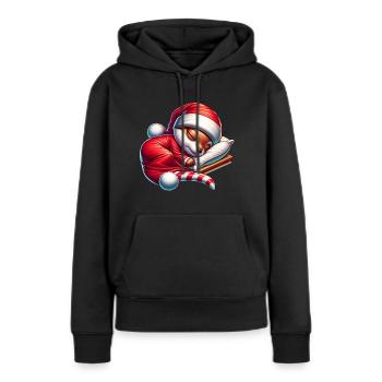 Weihnachtlich gemütlich schlafen - Frauen Premium Bio Hoodie - Schwarz - Vorne - Julia (174cm)