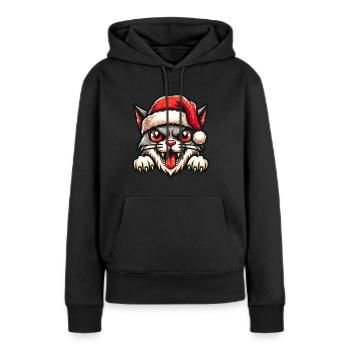 Ugly Christmas Christmas Cat Christmas - Women’s Premium Organic Hoodie - black - Front - Julia (174cm)