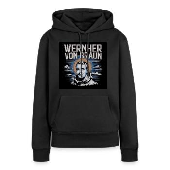 Erbe der Menschheit - Wernher von Braun - Frauen Premium Bio Hoodie - Schwarz - Vorne - Julia (174cm)