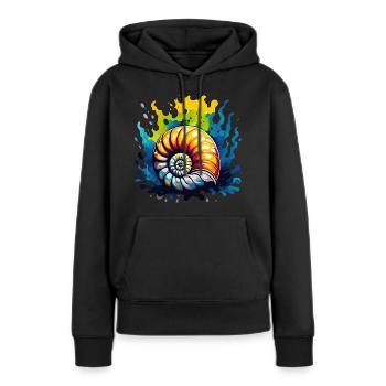 Geologie - Fossil - Frauen Premium Bio Hoodie - Schwarz - Vorne - Julia (174cm)