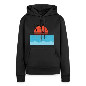 Windrad - Frauen Premium Bio Hoodie - Schwarz - Vorne - Julia (174cm)