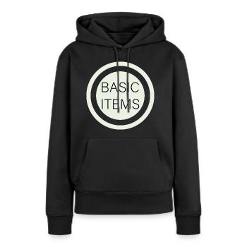 Basic Items - Sweat à capuche Premium bio Femme - noir - Devant - Julia (174cm)