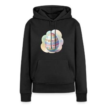 Minimalistisches Osterei im Aquarellstil - Frauen Premium Bio Hoodie - Schwarz - Vorne - Julia (174cm)
