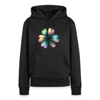 Trèfle brillant coloré de Saint Patrick - Sweat à capuche Premium bio Femme - noir - Devant - Julia (174cm)