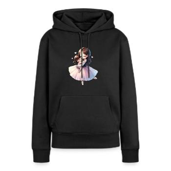 Ballerina-Mutter umarmt ihre Tochter - Frauen Premium Bio Hoodie - Schwarz - Vorne - Julia (174cm)