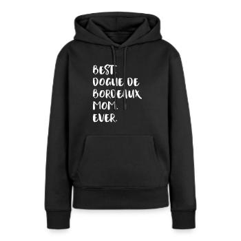 Bordeauxdogge Dogue de Bordeaux - Sweat à capuche Premium bio Femme - noir - Devant - Julia (174cm)