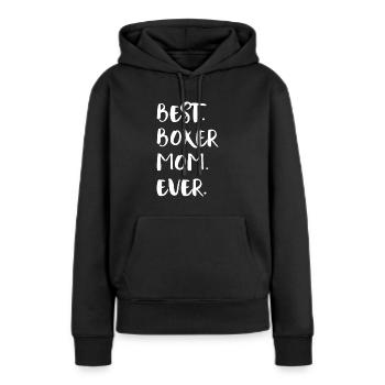 Boxeur - Sweat à capuche Premium bio Femme - noir - Devant - Julia (174cm)