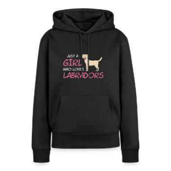 Labradore - Frauen Premium Bio Hoodie - Schwarz - Vorne - Julia (174cm)