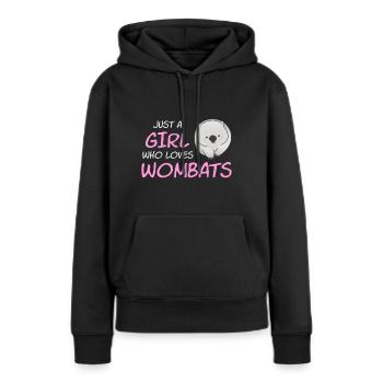 Juste une fille qui aime les wombats - Sweat à capuche Premium bio Femme - noir - Devant - Julia (174cm)