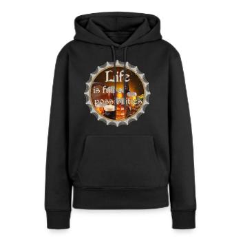 La vie est pleine de possibilités - Sweat à capuche Premium bio Femme - noir - Devant - Julia (174cm)