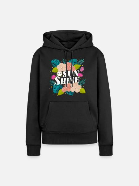 Tropical Summer - Frauen Premium Bio Hoodie - Schwarz