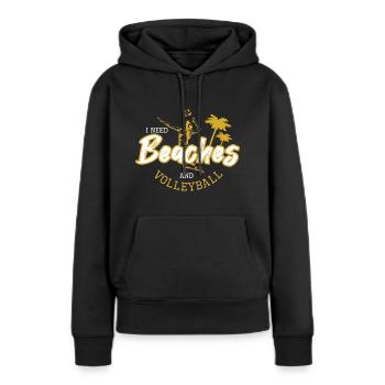 beach-volley - Sweat à capuche Premium bio Femme - noir - Devant - Julia (174cm)