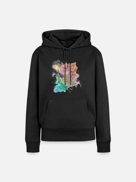 Horn - Frauen Premium Bio Hoodie - Schwarz