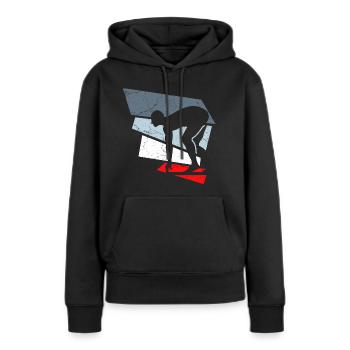nageurs nageurs - Sweat à capuche Premium bio Femme - noir - Devant - Julia (174cm)