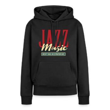 Jazz - Frauen Premium Bio Hoodie - Schwarz - Vorne - Julia (174cm)