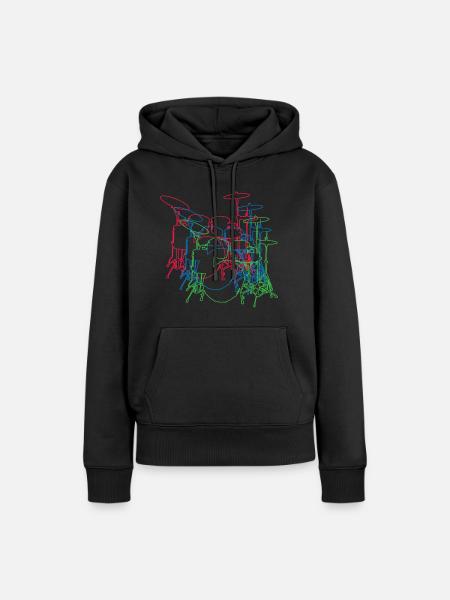 Trommel - Frauen Premium Bio Hoodie - Schwarz