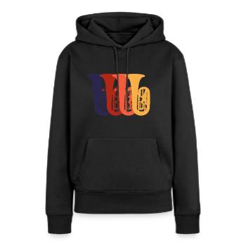 tuba - Sweat à capuche Premium bio Femme - noir - Devant - Julia (174cm)