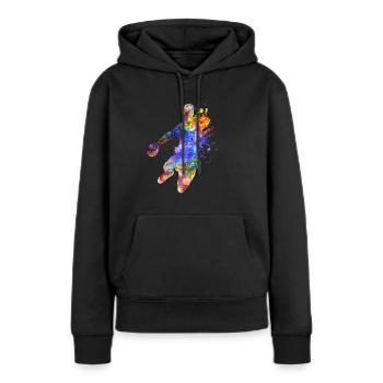 handball - Frauen Premium Bio Hoodie - Schwarz - Vorne - Julia (174cm)