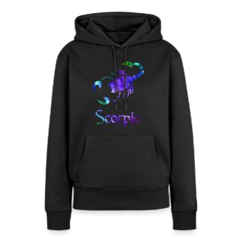 Scorpion - Sweat à capuche Premium bio Femme - noir - Devant - Julia (174cm)