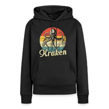 Kraken-Krake - Frauen Premium Bio Hoodie - Schwarz - Vorne - Julia (174cm)