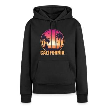 Kalifornien - Frauen Premium Bio Hoodie - Schwarz - Vorne - Julia (174cm)