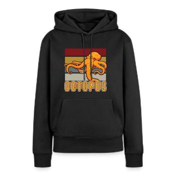 Oktopus - Frauen Premium Bio Hoodie - Schwarz - Vorne - Julia (174cm)