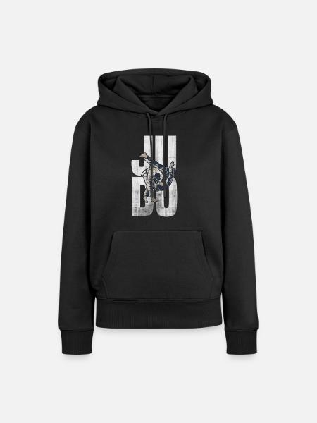 Judo - Sweat à capuche Premium bio Femme - noir
