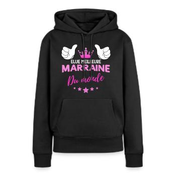 Elue Meilleure Marraine Du Monde - Sweat à capuche Premium bio Femme - noir - Devant - Julia (174cm)